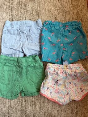 Cat & Jack Girls' Shorts Bundle - Turquoise, Light Blue, Green, Multicolor